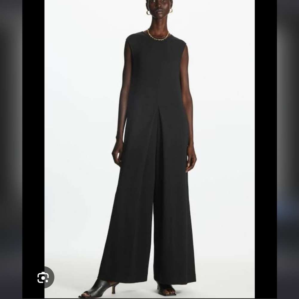 COS Sleeveless Wide Leg Black Jumpsuit, Medium